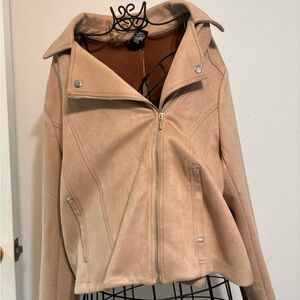Soho Apparel Beige Leather Jacket